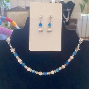 Silver stud small drop earrings